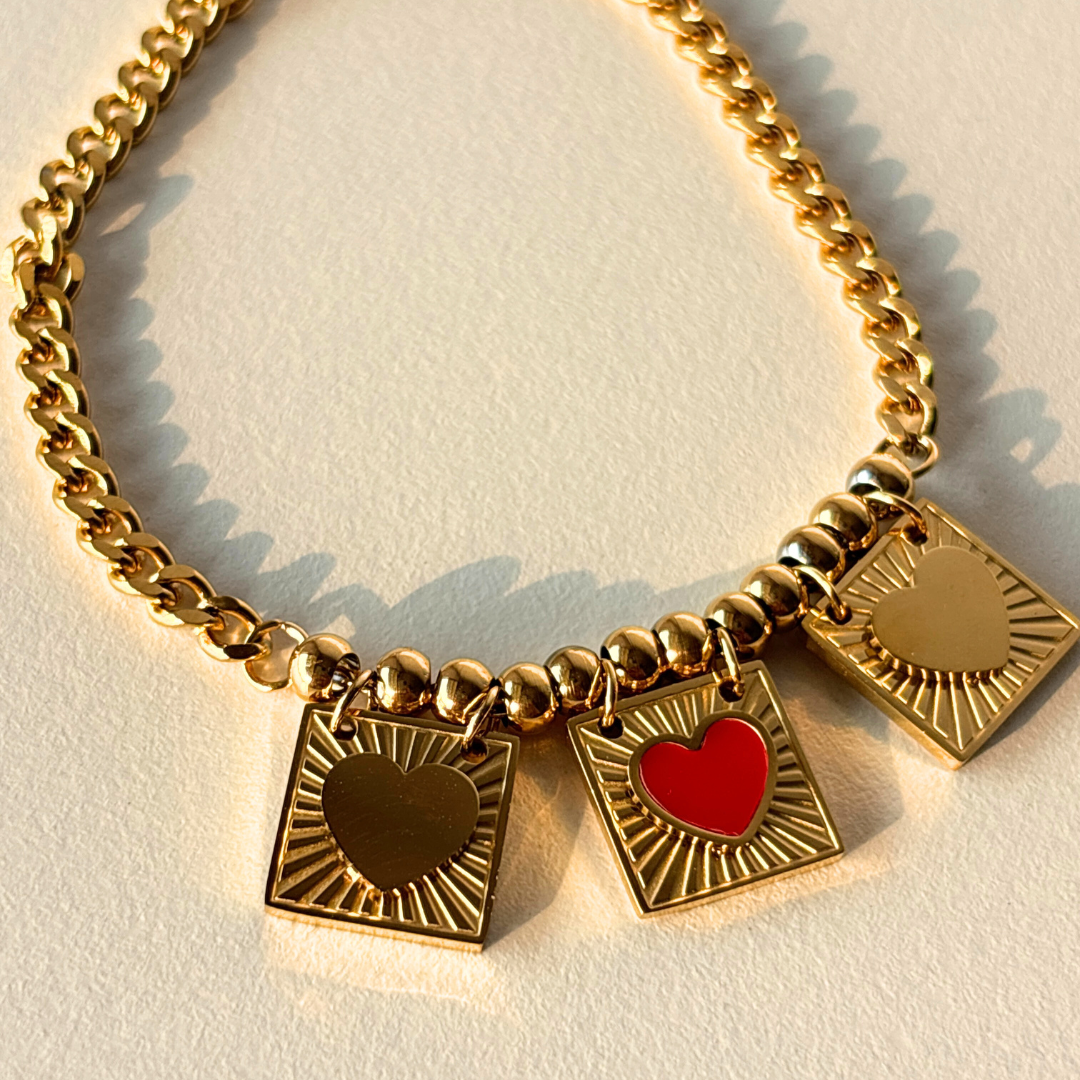 Triveni Heart Charm Bracelet