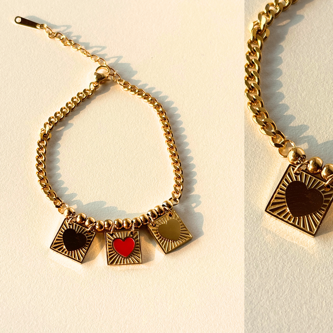 Triveni Heart Charm Bracelet